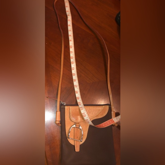 NWOT torerías ronda saddle bag shape brown pvc and leather made in Spain - Picture 9 of 12